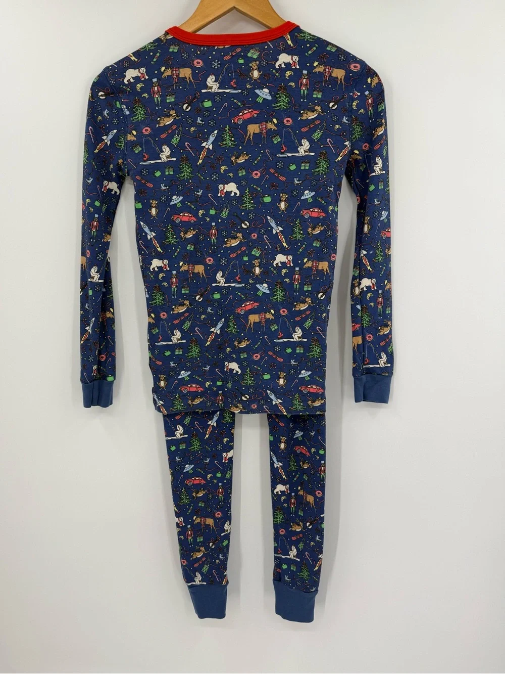 Crewcuts Holiday Print Cotton Pajama Set | Navy Multi | Size 12